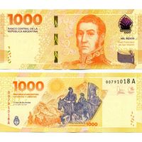 Аргентина 1000 песо 2023 год  UNC