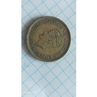 Монета 50 центов Цейлон 1943 год