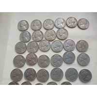5 центов США ,погодовка 1951-2000г. 41шт