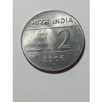 Индия 2 рупии 2006 года . Звезда  .   Юбилейная