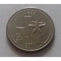 25 центов, квотер США, штат Техас, P