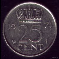 25 центов 1971 год Нидерланды