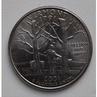 Quarter dollar квотер Vermont 2001