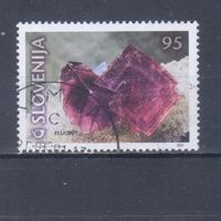 [778] Словения 2001. Геология.Минералы.Флюорит. Гашеная марка.