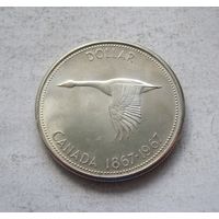 Канада 1 доллар 1967 100 лет Конфедерации Канада - серебро