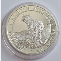 Сомали 2018 серебро (1 oz) "Леопард" (первая монета серии)