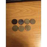 СССР 7 монет в 2 копейки 1982, 1984, 1985,1986,1987,1989,1990