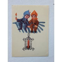 Цвиркене новогодняя открытка 1970   10х15 см