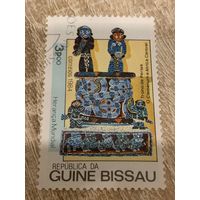 Гвинея Бисау. Поделки центрально-африканских племён. Марка из серии
