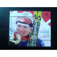 Эстония 2006 Золотая медалистка Турина, марка из блока