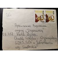 Конверты 2шт. Прошедшие почту . Польша  и Болгария