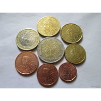 Полный ГОДОВОЙ набор евро монет Франция 2000 г. (1, 2, 5, 10, 20, 50 евроцентов, 1, 2 евро)