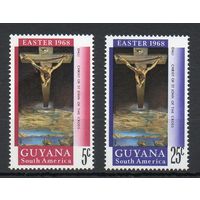 С Рождеством! Гайана 1968 год серия из 2-х марок