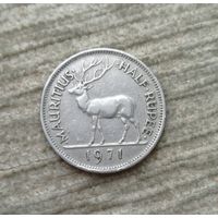 Werty71 Маврикий Британский 1/2 рупии 1971 Олень Елизавета 2