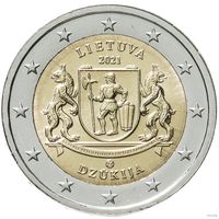 2 евро 2021 Литва Дзукия UNC из ролла