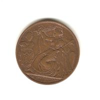 Жетон - монета 5 сантим 1856 г. (25 лет правления Леопольда)