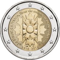 2 евро 2018 Франция Василек UNC из ролла
