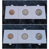 Распродажа с 1 рубля!!! США 3 монеты (1, 5, 10 центов) 2011-2021 гг. UNC