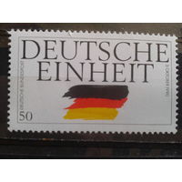 ФРГ 1990  немецкое единство, флаг** Михель-1,5 евро