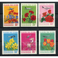 Габон - 1971 - Цветы и самолеты - [Mi. 425-430] - полная серия - 6 марок. MH.  (Лот 235AK)