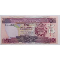 Соломоновы острова 10 долларов 2005-2009 г UNC.