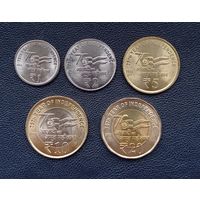 Индия набор 5 монет 1, 2, 5, 10, 20 рупий 2022-2023 гг. 75 лет независимости