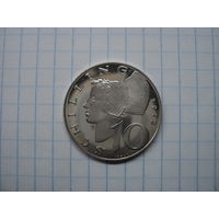 Австрия 10 шиллингов 1972 Proof aUNC, серебро