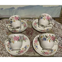 Чашка Чайная пара Нежные Цветы Англия 4 шт