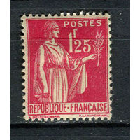 Франция - 1938/1942 - Аллегория Мира 1,25Fr - [Mi.396] - 1 марка. MH.  (Лот 61DL)