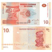 Конго 10 франков 2003 год UNC