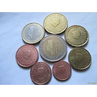 Полный ГОДОВОЙ набор евро монет Нидерланды 1999 г. (1, 2, 5, 10, 20, 50 евроцентов, 1, 2 евро)