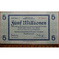 5 миллионов марок 1923 года Германия, Дрезден