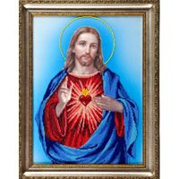 Картина для вышивки бисером " Святое Сердце Христово"