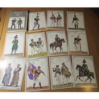 Русская армия 1812 года  выпуск  2 набор 32  цв. открытки