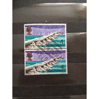 Великобритания пара марок красивое гашение флора (4-12)