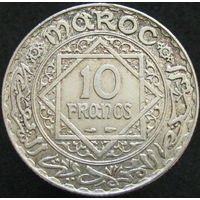 1к Марокко 10 франков 1934 СЕРЕБРО ТОРГ уместен  (198) В КАПСУЛЕ распродажа коллеции