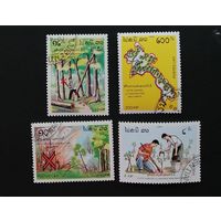 Лаос /1989/ Охрана природы и окружающей среды / Серия 4 марки
