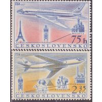 Авиалиния Прага-Каир-Бейрут-Дамаск. Чехословакия.1957 Самолет Авиация **//10