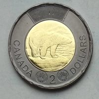 Канада 2 доллара 2022 г. Черный доллар. Траурный доллар. Чествование королев Елизаветы II