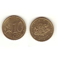 Латвия 10 центов 2014