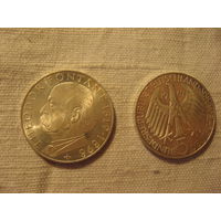 5 марок 1969г. Теодор Фонтан. Серебро.