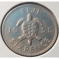 Фиджи 6 пенсов, 1958    ( холдер )
