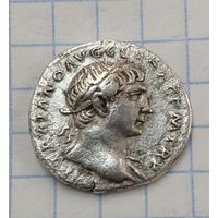 Серебрянный Динарий Траян Римская Империя 107 г н. э. 100% настоящий