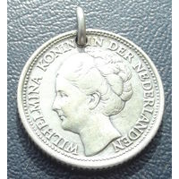 Нидерланды. 25 центов 1944. Серебро. подвеска