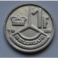 Бельгия, 1 франк 1989 г. 'BELGIQUE'.