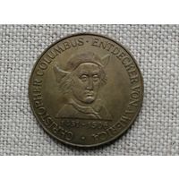 Медаль памятная/Германия (ФРГ) "Христофор Колумб, исследователь Америки"/ Корабль