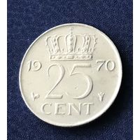 Нидерланды 25 центов 1970