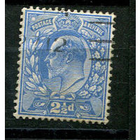 Великобритания - 1902 - Король Эдуард VII 2 1/2P (gez. K 15:14) - [Mi.107B] - 1 марка. Гашеная.  (Лот 23I)