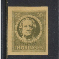 Оккупация Германии Советская зона Тюрингия Почтовый округ Эрфурт 1945 Гёте Стандарт #99В*