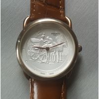 Часы женские/ мужские "HERMES" PARIS Швейцария (кварц) модель 9808